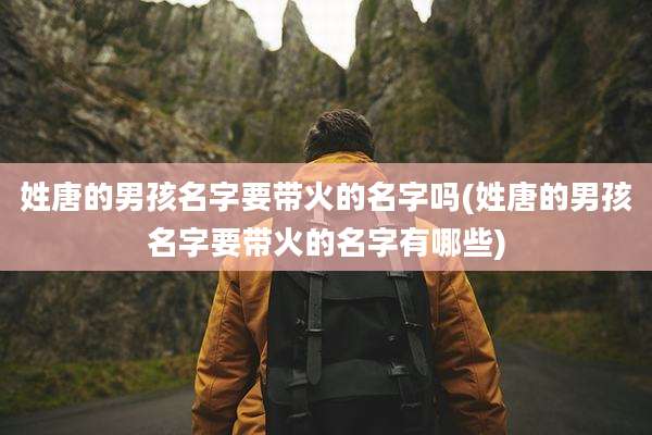 姓唐的男孩名字要带火的名字吗(姓唐的男孩名字要带火的名字有哪些)