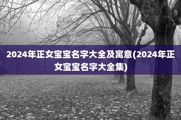 2024年正女宝宝名字大全及寓意(2024年正女宝宝名字大全集)