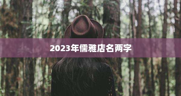 2023年儒雅店名两字