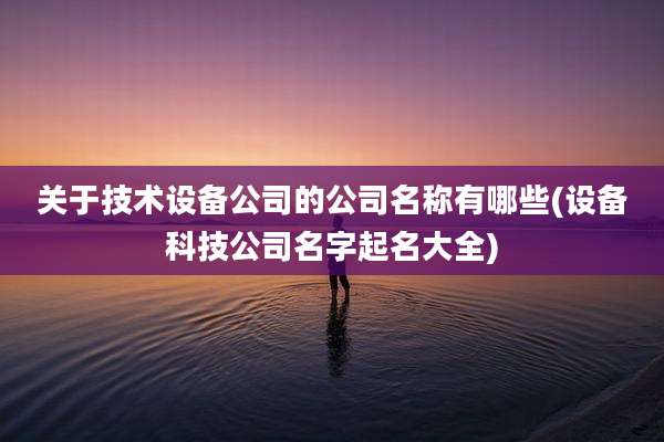 关于技术设备公司的公司名称有哪些(设备科技公司名字起名大全)