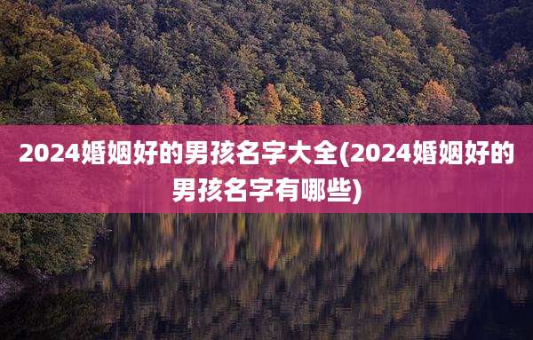 2024婚姻好的男孩名字大全(2024婚姻好的男孩名字有哪些)