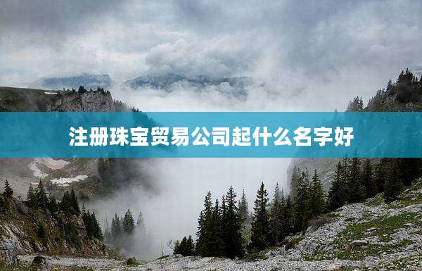 注册珠宝贸易公司起什么名字好