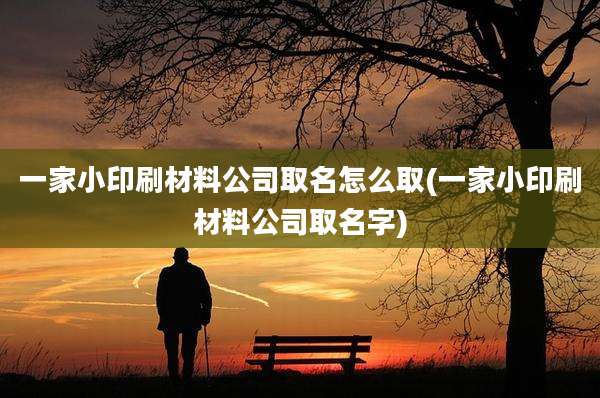 一家小印刷材料公司取名怎么取(一家小印刷材料公司取名字)