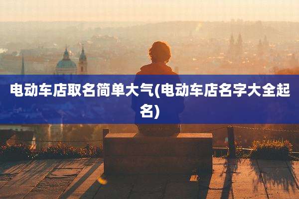 电动车店取名简单大气(电动车店名字大全起名)
