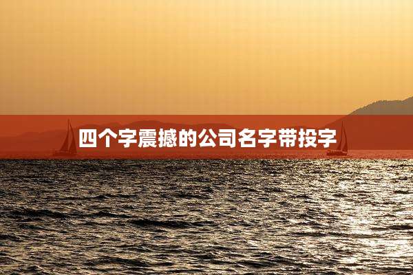 四个字震撼的公司名字带投字