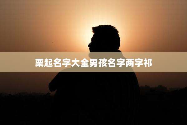 栗起名字大全男孩名字两字祁