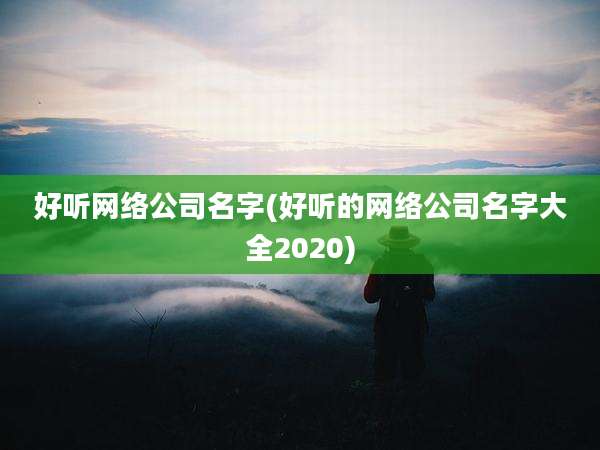 好听网络公司名字(好听的网络公司名字大全2020)