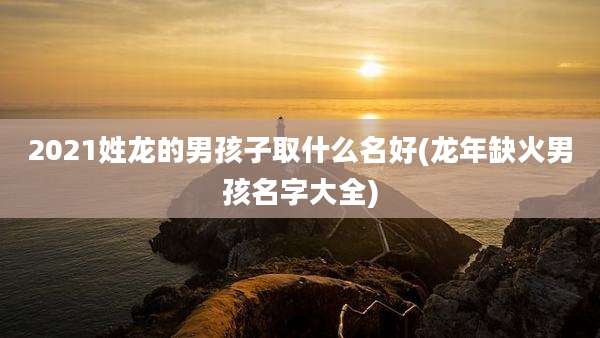 2021姓龙的男孩子取什么名好(龙年缺火男孩名字大全)