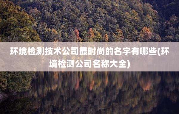 环境检测技术公司最时尚的名字有哪些(环境检测公司名称大全)