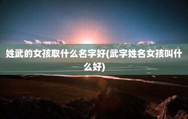 姓武的女孩取什么名字好(武字姓名女孩叫什么好)