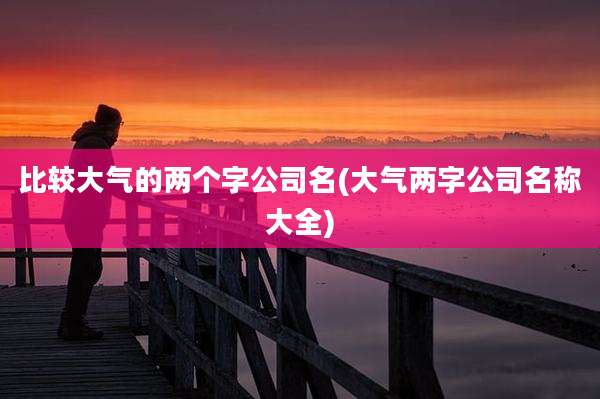 比较大气的两个字公司名(大气两字公司名称大全)
