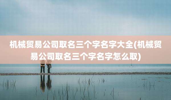 机械贸易公司取名三个字名字大全(机械贸易公司取名三个字名字怎么取)