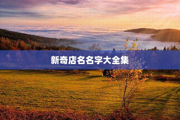 新奇店名名字大全集