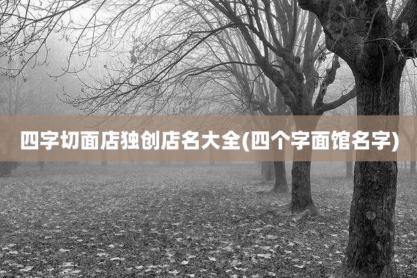四字切面店独创店名大全(四个字面馆名字)