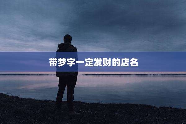 带梦字一定发财的店名