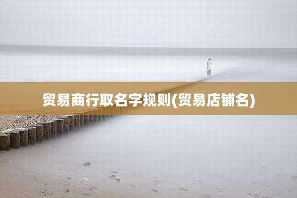 贸易商行取名字规则(贸易店铺名)