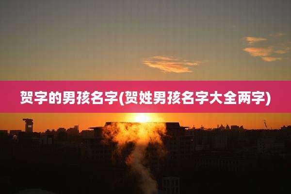 贺字的男孩名字(贺姓男孩名字大全两字)