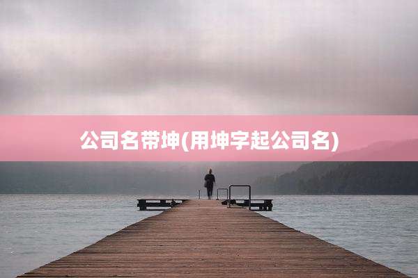 公司名带坤(用坤字起公司名)