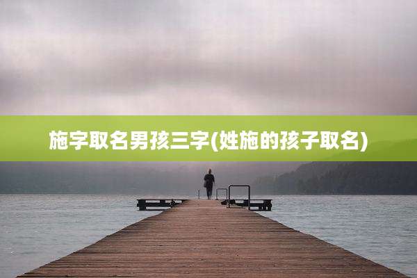 施字取名男孩三字(姓施的孩子取名)