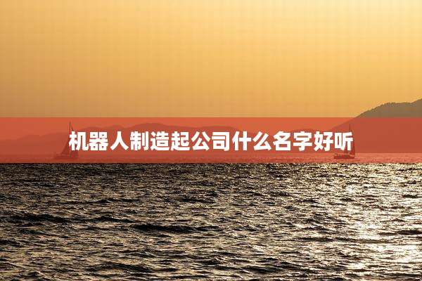 机器人制造起公司什么名字好听