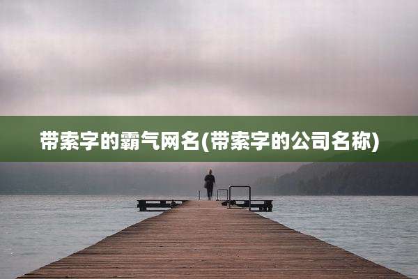 带索字的霸气网名(带索字的公司名称)