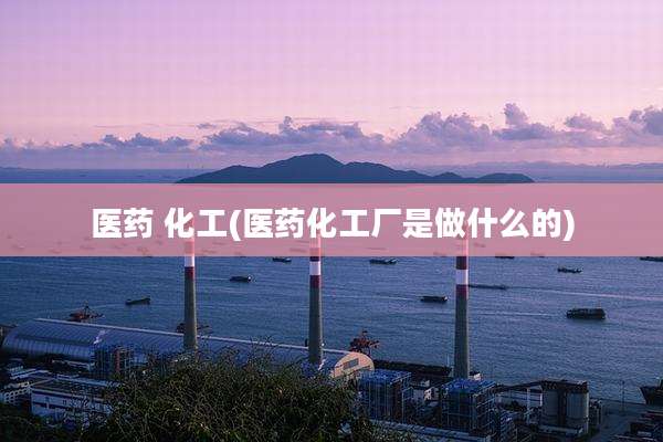 医药 化工(医药化工厂是做什么的)