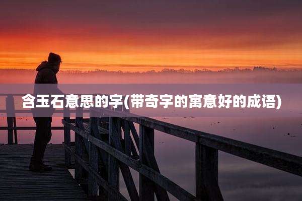 含玉石意思的字(带奇字的寓意好的成语)