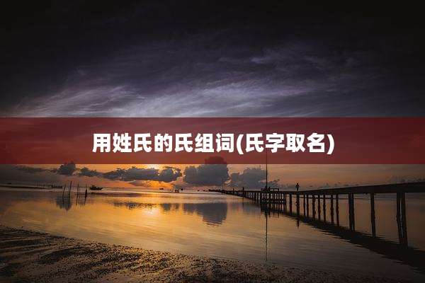 用姓氏的氏组词(氏字取名)