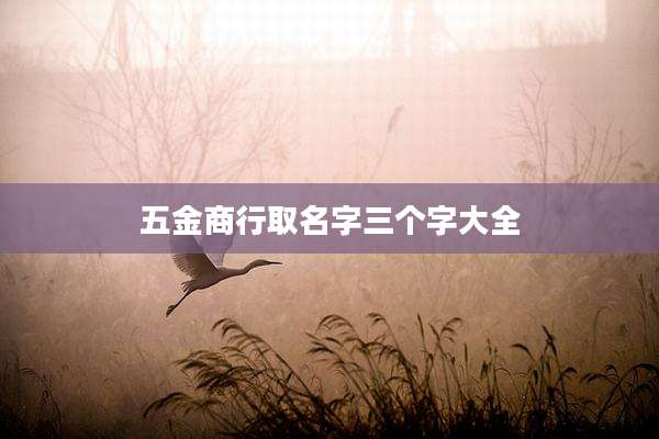 五金商行取名字三个字大全