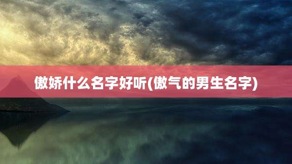 傲娇什么名字好听(傲气的男生名字)