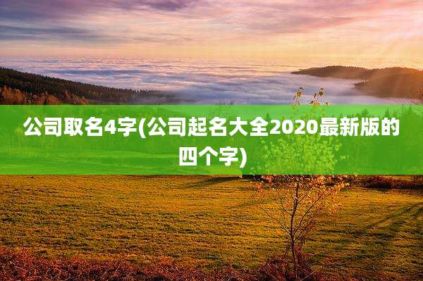 公司取名4字(公司起名大全2020最新版的四个字)