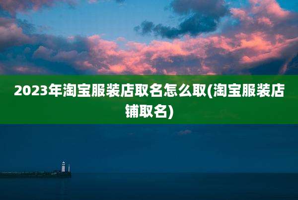 2023年淘宝服装店取名怎么取(淘宝服装店铺取名)
