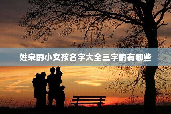 姓宋的小女孩名字大全三字的有哪些