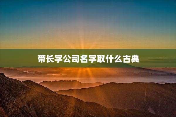 带长字公司名字取什么古典