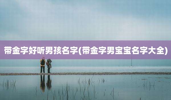 带金字好听男孩名字(带金字男宝宝名字大全)