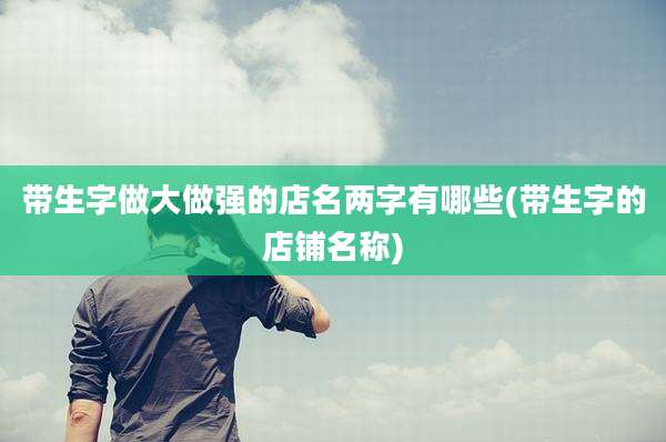带生字做大做强的店名两字有哪些(带生字的店铺名称)