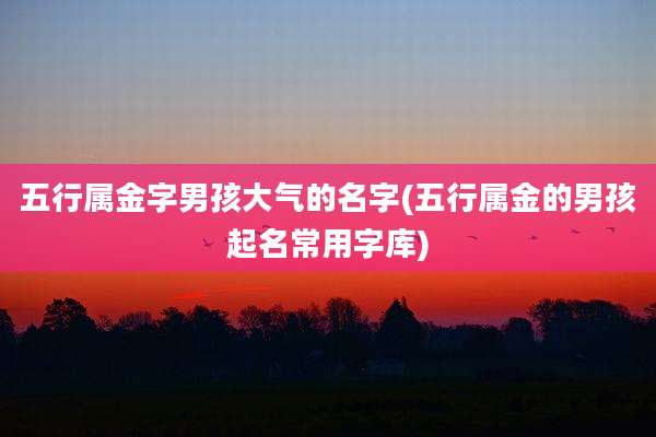 五行属金字男孩大气的名字(五行属金的男孩起名常用字库)