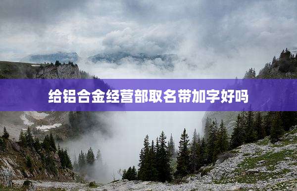 给铝合金经营部取名带加字好吗