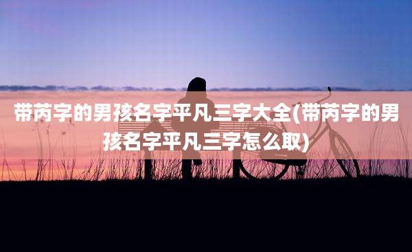 带芮字的男孩名字平凡三字大全(带芮字的男孩名字平凡三字怎么取)