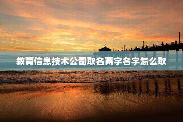教育信息技术公司取名两字名字怎么取