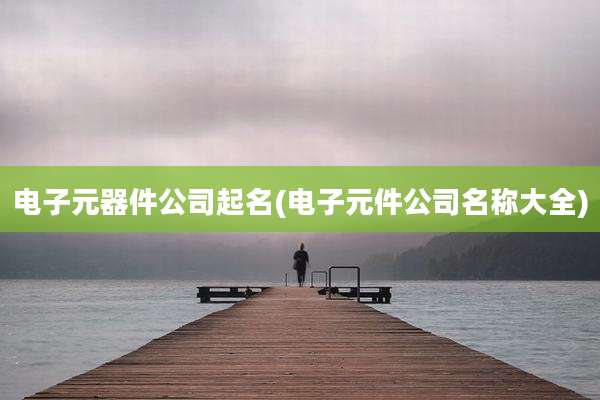 电子元器件公司起名(电子元件公司名称大全)