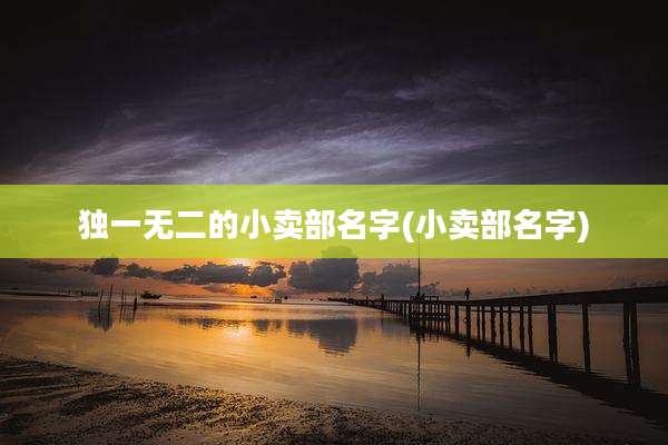 独一无二的小卖部名字(小卖部名字)