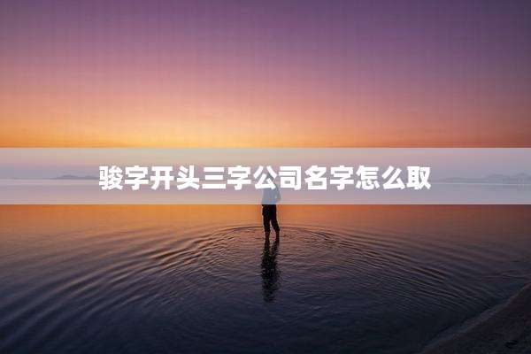 骏字开头三字公司名字怎么取