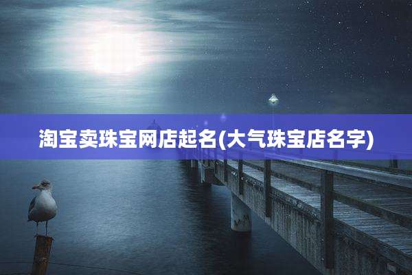 淘宝卖珠宝网店起名(大气珠宝店名字)