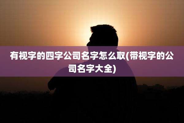 有视字的四字公司名字怎么取(带视字的公司名字大全)