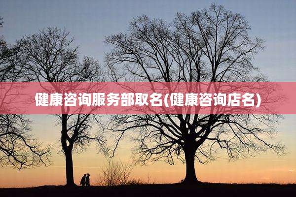 健康咨询服务部取名(健康咨询店名)
