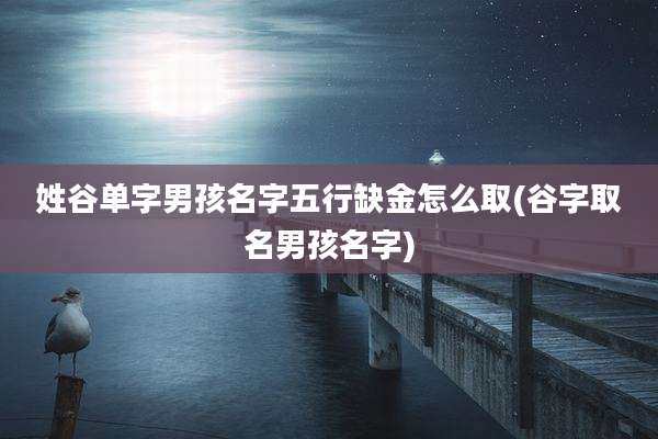 姓谷单字男孩名字五行缺金怎么取(谷字取名男孩名字)