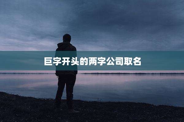 巨字开头的两字公司取名
