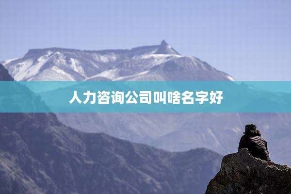 人力咨询公司叫啥名字好