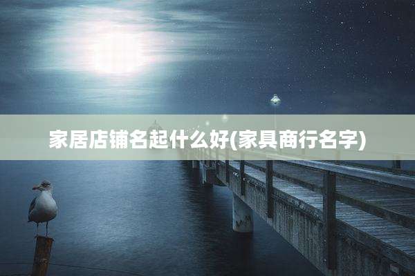 家居店铺名起什么好(家具商行名字)
